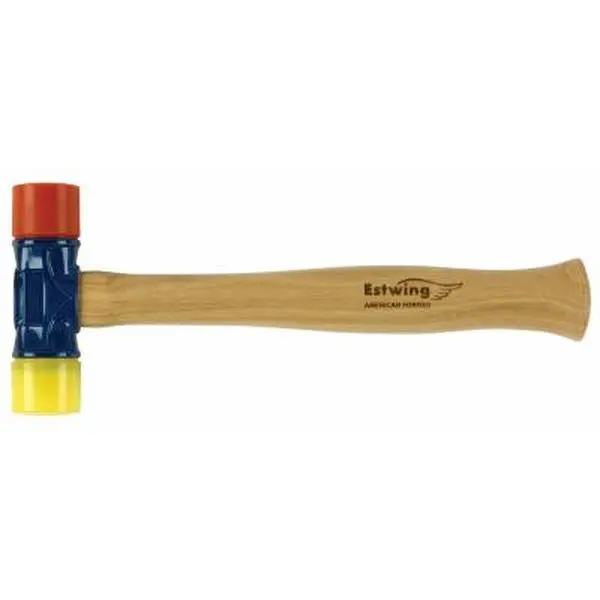 212 MAIN 12 oz Dual-Faced Rubber Mallet Hammer with Dual Tips, Forged Steel Hand Tool with Durable Hickory Handle for Home Repair, Hardware Tasks