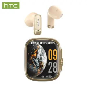 HTC NE72 Smart Earphones with Touch Screen Display, Real-Time Language Translation, Low-Lag Gaming, IPX7 Sweatproof, Directional Audio, Panoramic Surround Sound, 32-Ohm HiFi Sound, Bluetooth 6.0 for Travelers, Business Professionals Translator Earbuds