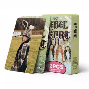 Ive Star Group Collection Stickers & Two-Sided Photo Cards Postcards, 32 Stickers, 60 Photos, Perfect Holiday Gift, Room Decor, Photocard