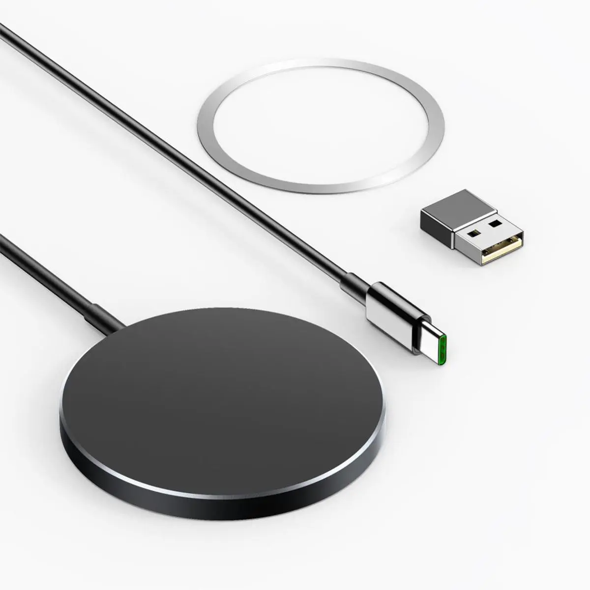 Magnetic Wireless Charger, Wireless Charging Pad with 4FT Charging Cable Compatible with MagSafe Charger for iPhone 16/15/14/13/12 Series,Airpods3/2/Pro,Mag Charger-Cyan