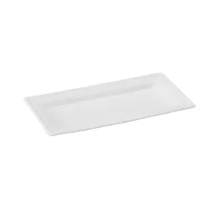 Packnwood  10 x 5 in. Rectangular White Sugarcane Plate