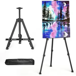 Easels for Painting Canvas, 66" Art Easel for Drawing, Portable Painting Easel Stand, Metal Table Top Easel