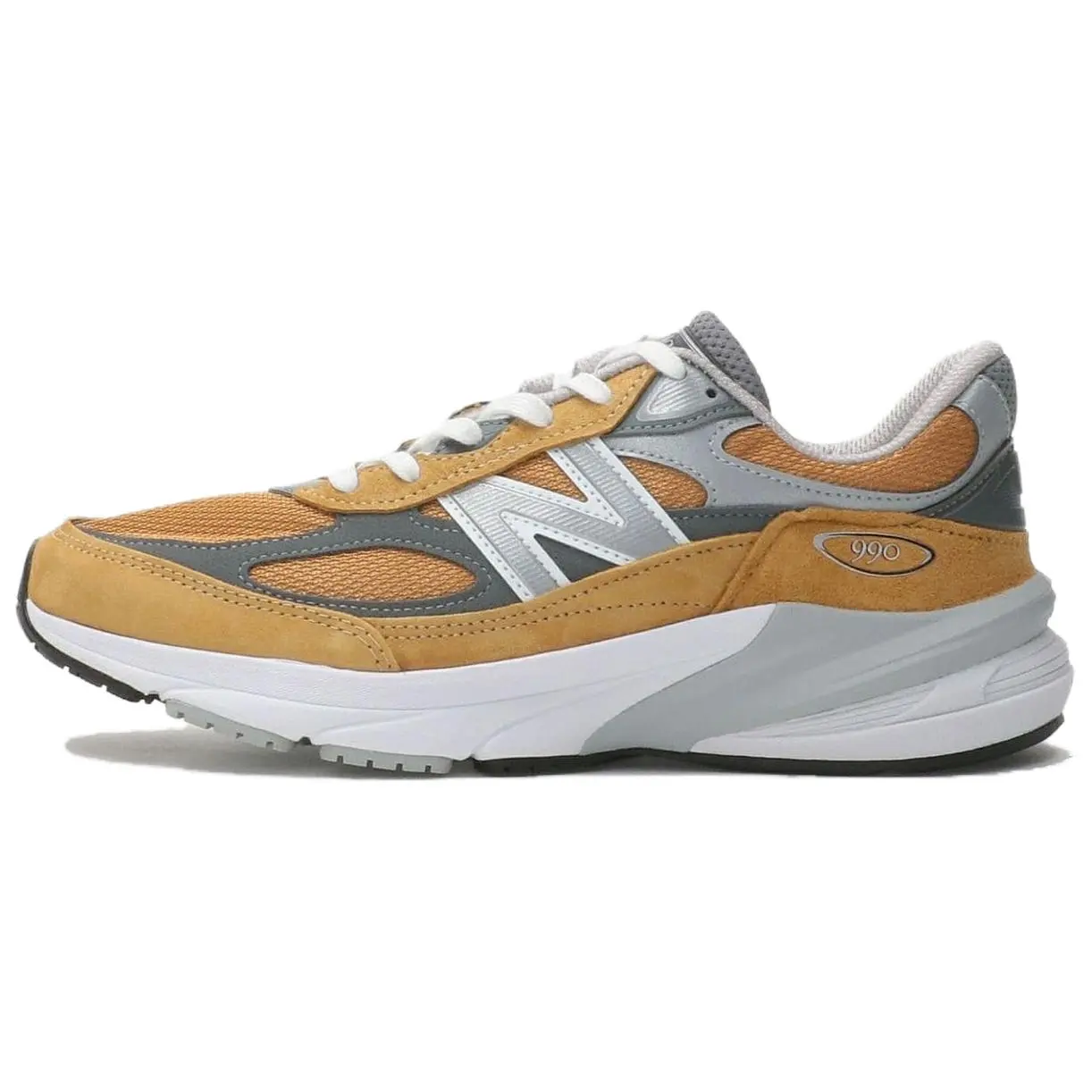 Men's New Balance 990 V6 Casual Sneaker - Wheat Silver Footwear, U990TN6 Trainer Shoe, Athletic, Closed, Closed Toes