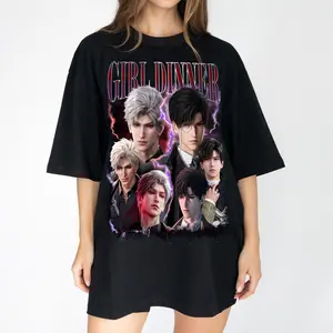 Sylus and Zayne Girl Dinner Love and Deepspace Retro T-Shirt Sweatshirt Hoodie Fabric Womenswear Tops Underwear