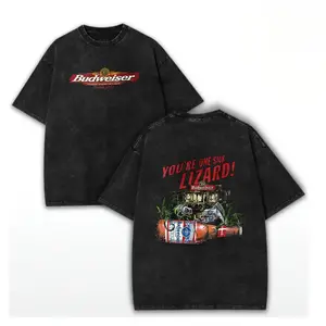 washed cotton, Budweiser Shirt Vintage Lizard Chameleon Frogs Long Neck Cowboy 1990s Bullfrogs