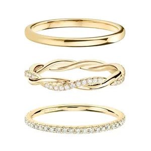 DEARMAY Stackable Rings for Women Non Tarnish, Dainty Set Thumb Fashion Thin Cubic Zirconia Ring Pack Simple Unique Statement Jewlery Women7/8/9/10