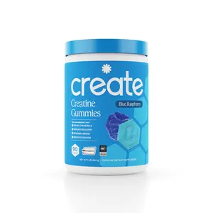 Create Wellness Blue Raspberry Creatine Monohydrate Gummies - Delicious Gummies for Wellness Energy Focus & More - 1.5g Creapure per Gummy