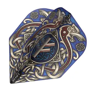 Shot Darts Viking Rannsaka Dart Flight Set - Viking Theme, Small Standard Size, 100 Micron, Hand-Drawn Fehu Rune, Lift-Enhanced