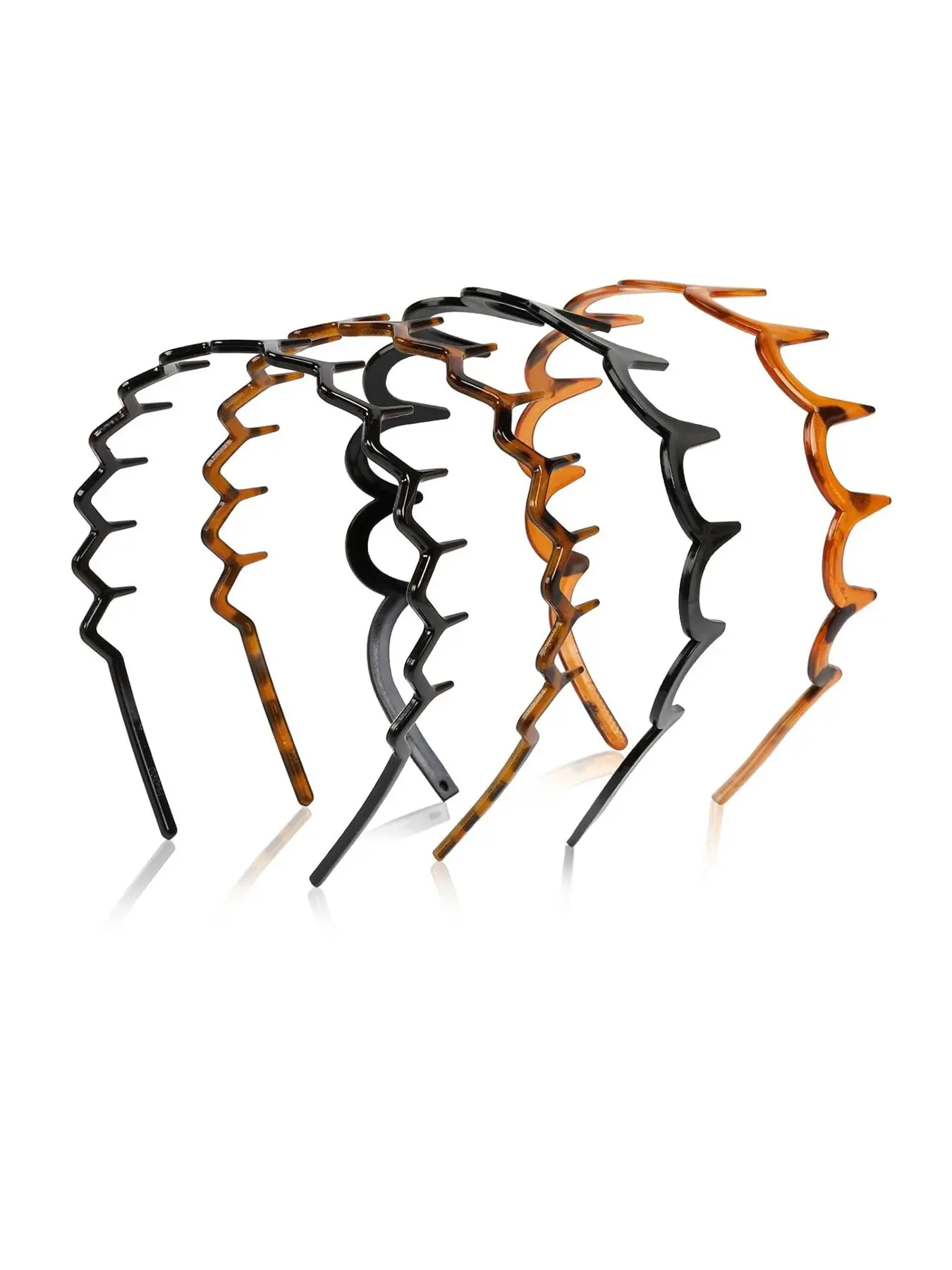 4pcs Toothed Wave Hairbands, Durable Non-Slip Hair Ties, Elastic Fashion Headbands, Leopard Print Multicolor, Suitable for Men and Women, Face Washing and Skincare Accessories, Leopard Print Headband, Headband Accessory