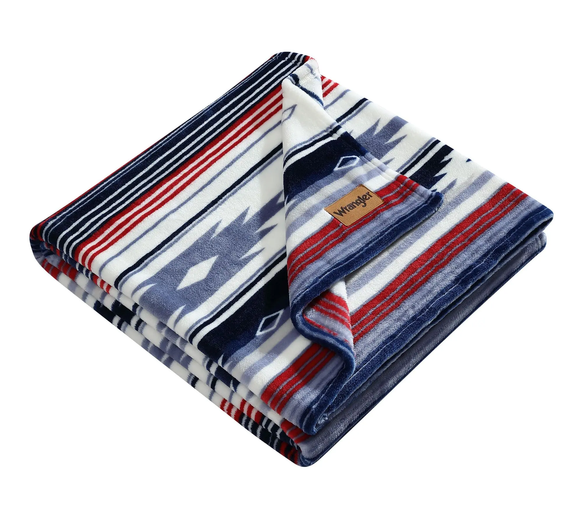 Wrangler Coyote Sands Blue/Red Plush Fleece 50"X70" Throw