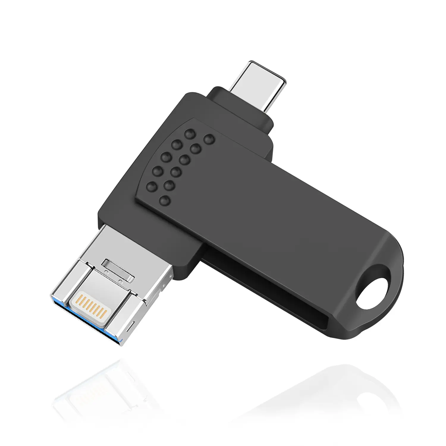 USB C Drive 1TB 512GB 256GB for iPhone 6-17, 4-In-1 Ports Compatible with mobile phones, tablets, and PCs, Fast Transfer, Metal Case, Portable Design, 360° Rotating Connectors, OTG Flash Drive, USB Flash Drives