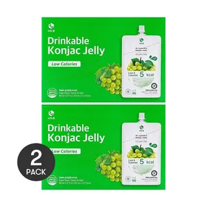 Jelly.B Korean Konjac Jelly Drink - Low Calorie, 0 Fat, Sugar-Free, 150ml x 10 Pouches, Grape Flavor, 5Kcal, Satisfying Snack