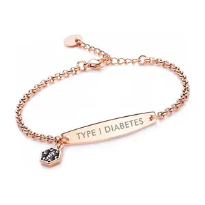 Jewelry Personalized Stainless Steel Medical Bracelet Men Engraved Bracelet Golde