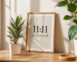 11:11 Make a Wish Quote Wall Art, Modern Minimalist Decor, Positive Affirmation, Angel Number Print, Law of Attraction, Prints For The Home Poster Unframed