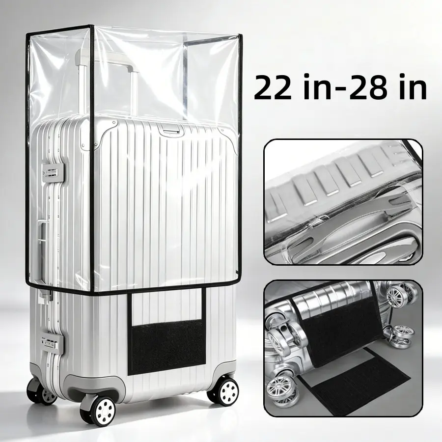 Clear Luggage Cover, 1 Count Waterproof Dustproof Luggage Cover, Transparent Luggage Protector, Dustproof Travel Luggage Cover for Various Suitcase Sizes, Multi-purpose Travel Accessories-MM1