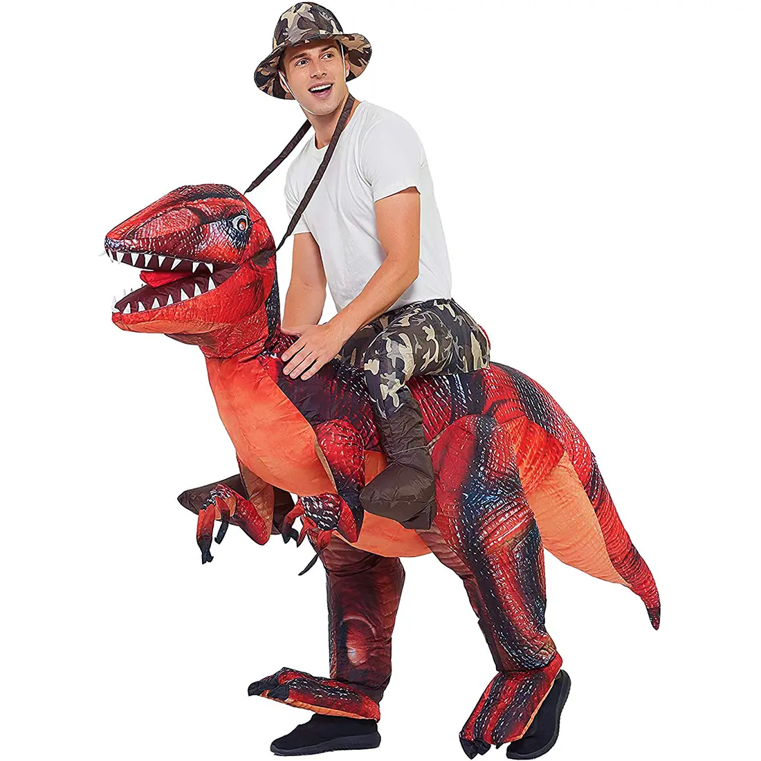 GOOSH Inflatable Dinosaur Costume for Adults, Men's & Women's Halloween Cosplay Gear, Funny Easy-to-Wear Versatile Party Outfit, Clothes, Menswear