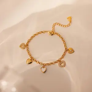 Heart Charm Bracelet by Caitlyn Minimalist