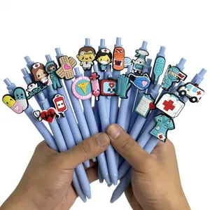 5/15/25pcs Creative Minimalist Medical Healthcare Doctor Adjustable Rollerball Pens Campus Design Back-to-School Season Doctor Series Press-to-Use Ballpoint Pens Random Colors