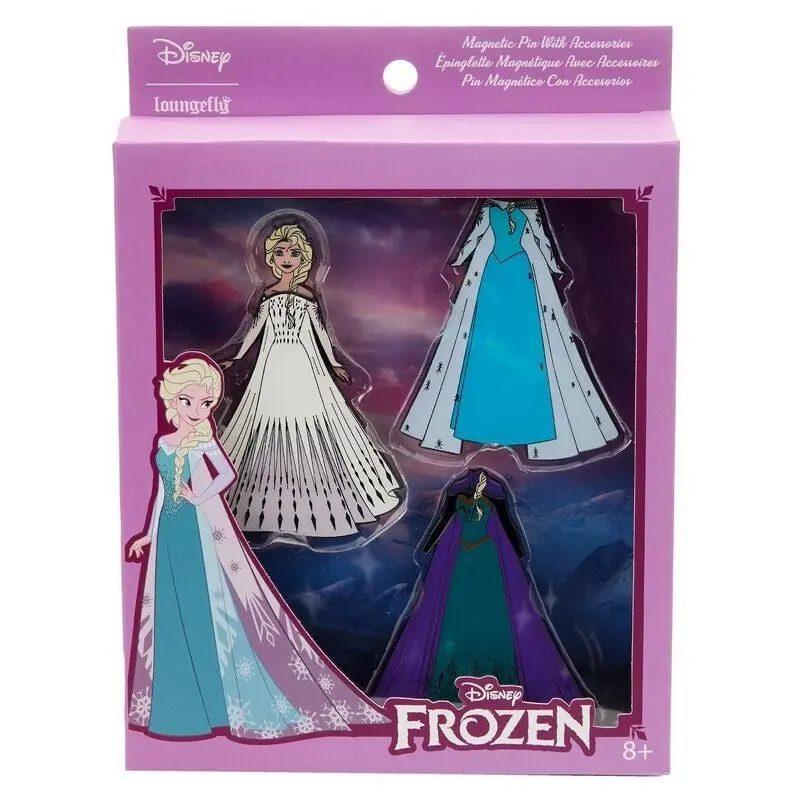 Elsa Magnetized Paper Dolls Pin Set - Fashion Collar Clip Brooch for Dresses, Gowns