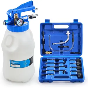 Motor Tech Oil Extractor Pump and Dispenser Tool Kit, 6L Pneumatic Transmission Fluid Bleeder Set, 1.6 gal 2 Way Vacuum Fluid Evacuator and Filler Oil Change Kit 15 ATF Refill Adapters 3 Hoses