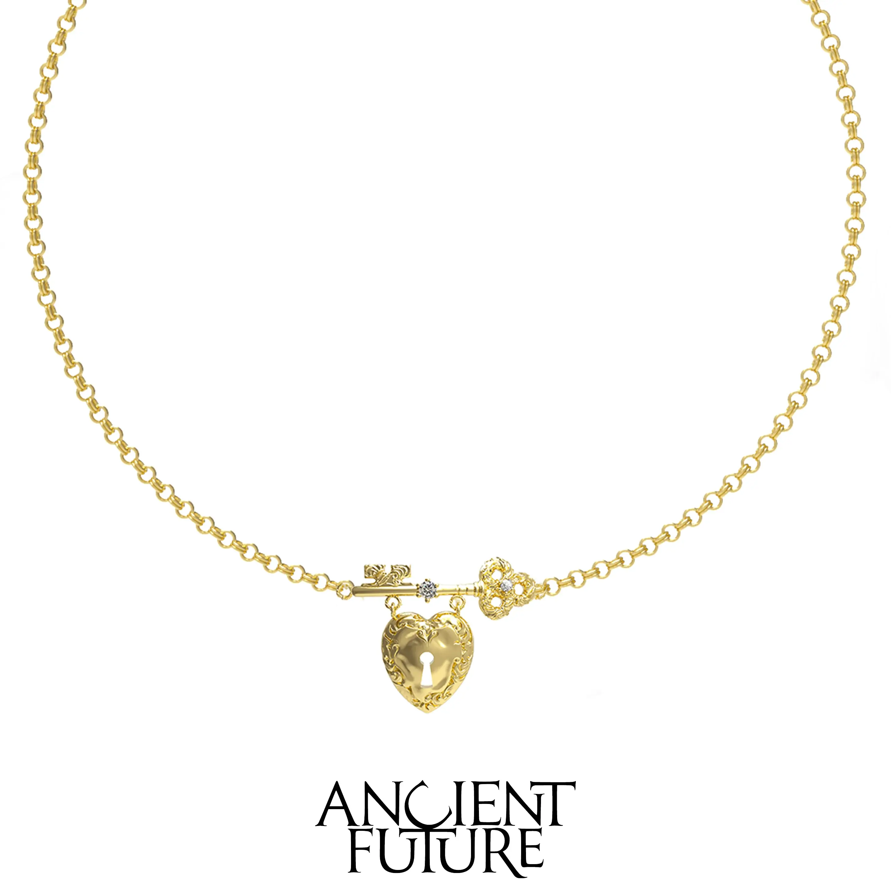 ANCIENT FUTURE Mini heart-shaped lock necklace