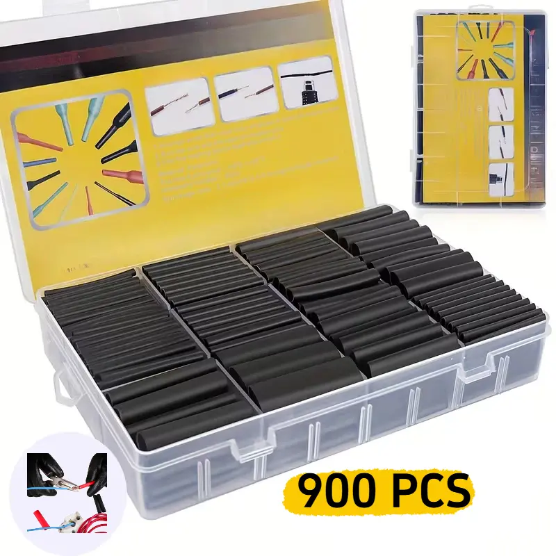 Heat Shrink Tubing Kit, Assorted Sizes Electrical Heat Shrink Tubes, Wire Connector Insulation & Protection, Multiple Sizes & Quantities