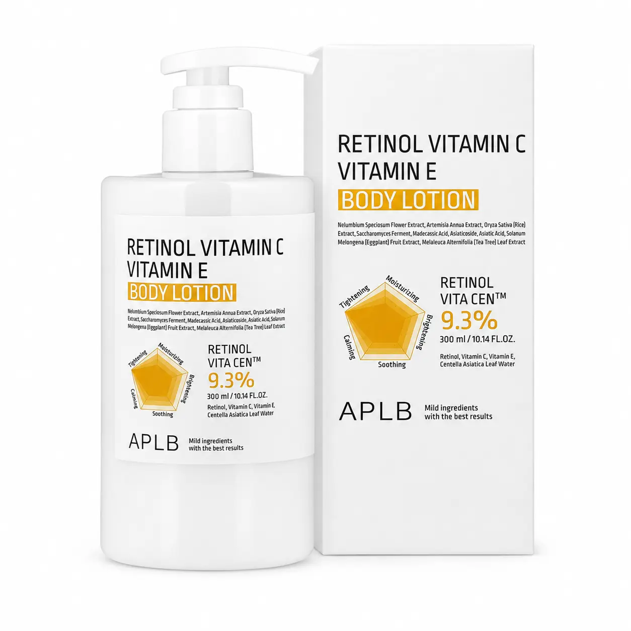 APLB Glutathione Niacinamide Body Lotion, Wash, WASH&LOTION / APLB Retinol Vitamin C Vitamin E Body Lotion 300ml