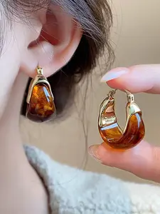 Meleard Tiger Eye Stone Ear Cuff Jewelry, Vintage Versatile Fashion Accessory, Perfect for Daily Wear and Parties, Ideal Gift for Holidays