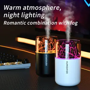Mini Volcanic Lava Humidifier with Colorful Ambient Lighting, Car Aromatherapy Diffuser, USB Humidifier, Desktop Humidifier, suitable for bedrooms and offices to enhance air humidity.