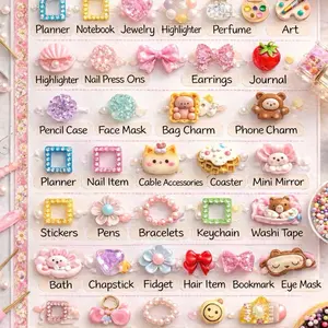 Large Scoop: 52 Items for Stationary Spa Fun & More - Planner Notebooks Jewelry Highlighters Perfume Art Earrings Nail Press Ons Pencil Case Face Mask Bag Charm Phone Charm Planner and more