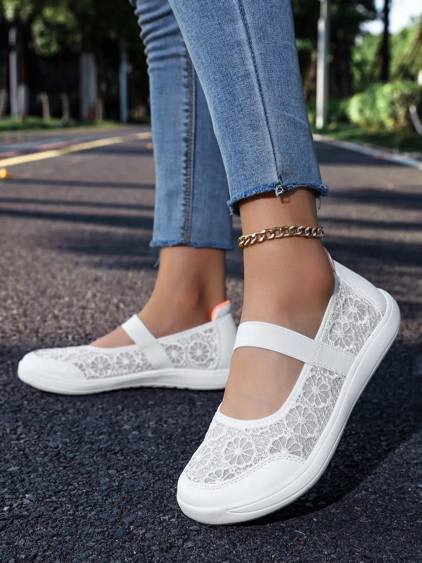Women's Casual Lace Pattern Walking Shoes, Dance Shoes, Wide Toe Barefoot Shoes, Leisure Sports Shoes, Large Size Women's Shoes, Trendy Shoes, Summer Flat, Summer Footwear