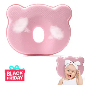 Soft Breathable Memory Foam Baby Pillow - Portable Neck Support for Infant Sleeping, Prevents Flat Head & Ideal for Bebe Travel