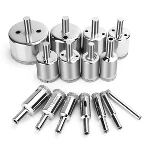 15 count  Drill Bits for Ceramic,  Hole  Drill Bit Set Kit,  Glass Drill Bit for Bottles,Pots, Marble, Granite Stone, Tile  0.23 Inch - 2 Inch(6mm - 50mm)