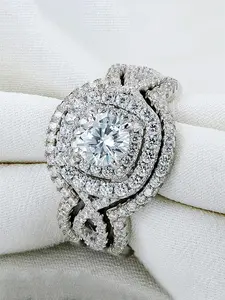 Women's Elegant Rhinestone Decorated Ring (3pcs/set), Exquisite Trendy Rings, Fashionable Hand Jewelry for Women As Gift, Elegant Casual Ring