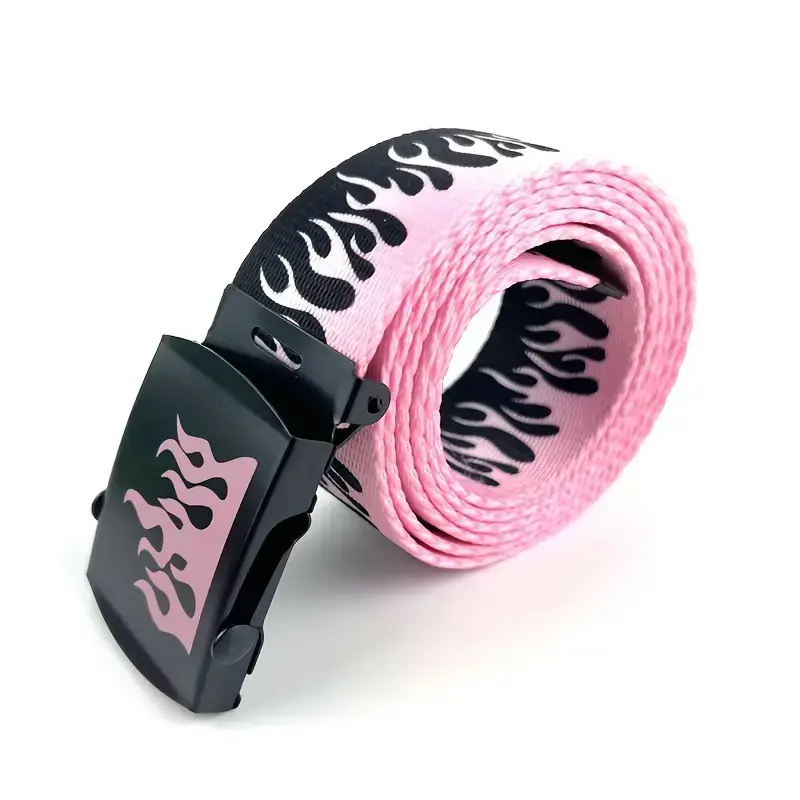 Punk Style Flame Belt - Fashion, Flamboyant, Decorated Men's Belt, Durable Hip-hop Street Accessory for Men and Women, Fashion Men's Belts, Flamboyant Men's Belts