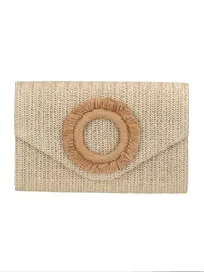Women's Fashionable Straw Clutch, Boho Style Braid Design Clutch for Party, Daily Clothing Decor, Trendy All-match & Exquisite Clutch for Birthday Gift