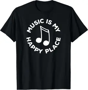 100% Cotton Music Notes Musician Musical Instruments T-Shirt