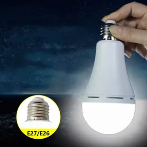 LED Rechargeable Light Bulb for Car 12W E27 Base 6500K Cool White Light Outdoor Lighting Camping Tent Light Suitable For Car Lighting Home