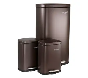 Elama 3 Piece 30 Liter and 5 Liter Step Trash Can Set Elama 3 Piece 30 Liter and 5 Liter Step Trash Can Set