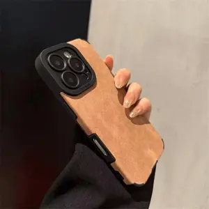 Phone cases for iPhone 17 Pro Max 16 15 14 13 12 11 Pro Max XS XR X 16 Plus 17Air cases Shockproof Soft Cover,Classic Matte Suede PU Leather Silicone Slim Fit Non-Slip,Military Grade Drop Protection Shockproof Cover phone case for iphone 17 Pro Max