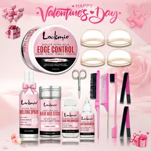 15 Count Wig Kit for Lace Front Wigs,Strong Hold Melting Sprayfor Wigs/Wig Glue Lace Glue/Hair Wax Stick/Lace Melting Band/Edge Control/Edge Brush/Wig Cap - Wig Accessory Essentials Kit,valentine's day gifts for her/him