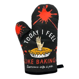 Today I Feel Like Baking Someone Into A Pie Cookout Apron Funny Sarcastic Novelty Cooking Smock Funny Graphic Kitchenware Bakeware Sarcastic  Funny Food  Novelty Cookware Black - Oven Mitt