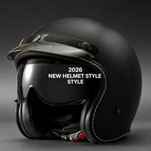 New Motorcycle Helmet for Men and Women, Electric Scooter Cruiser Half Helmet, Bluetooth-compatible Retro 3/4 Shell, Inner Mirror Half Helmet, Half Motorcycle Helmets, Half Face Helmet