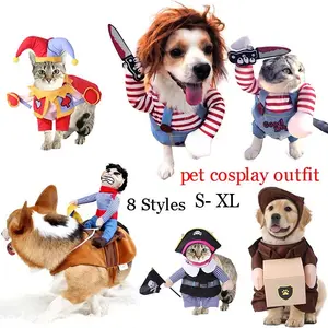 Pet Cosplay Costume Funny Halloween Dog Clothes Cat Puppy Fancy Party Dressing Up Apparel Photo Prop