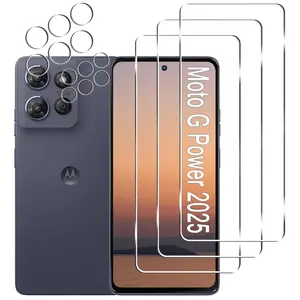 3 Pack Moto G Power 2025 Screen Protector [6.8 inch] + 3 Pack Camera Lens Protector, Anti Scratch Bubble Free, Easy Installation