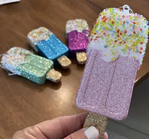 Set of 4 Candyland Popsicle Ice cream bar ornaments One of each color Christmas Colorful