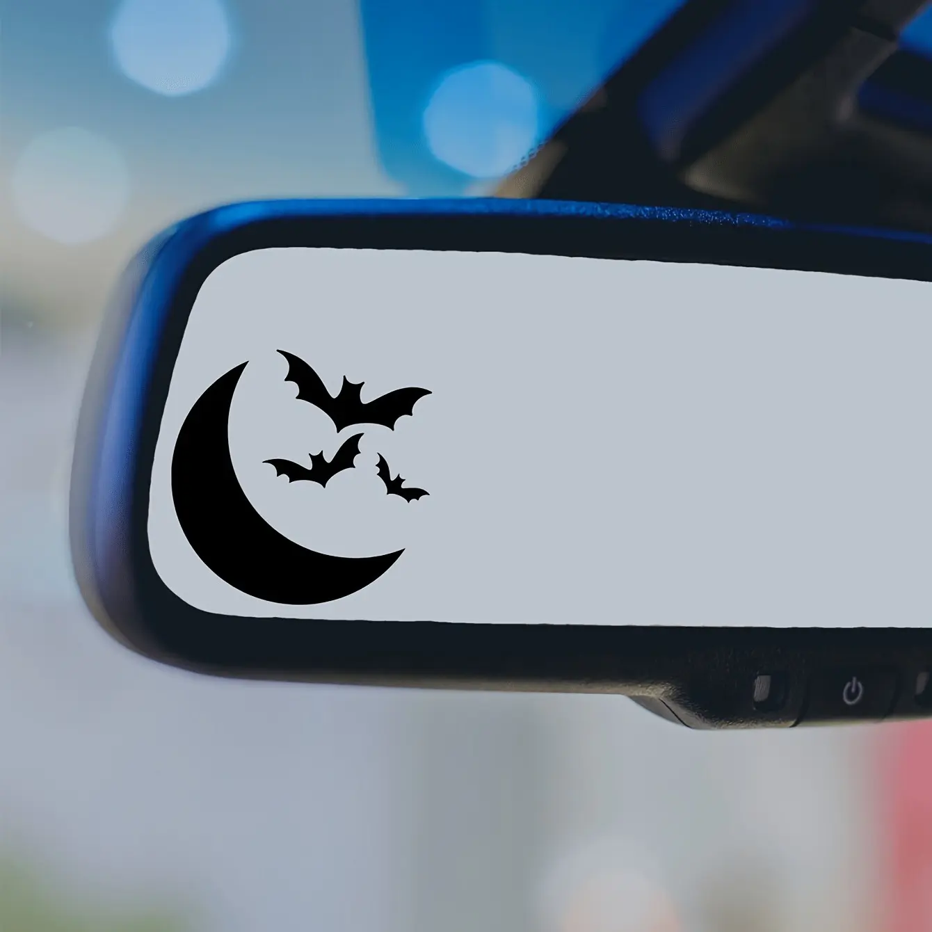 Bat and moon car rearview mirror stickers Car Accessories flying bat laptop gothic style door and window decoration stickers home life stickers Car Decals Automobile Decals Automotive Decals Car Vehicle Decoration