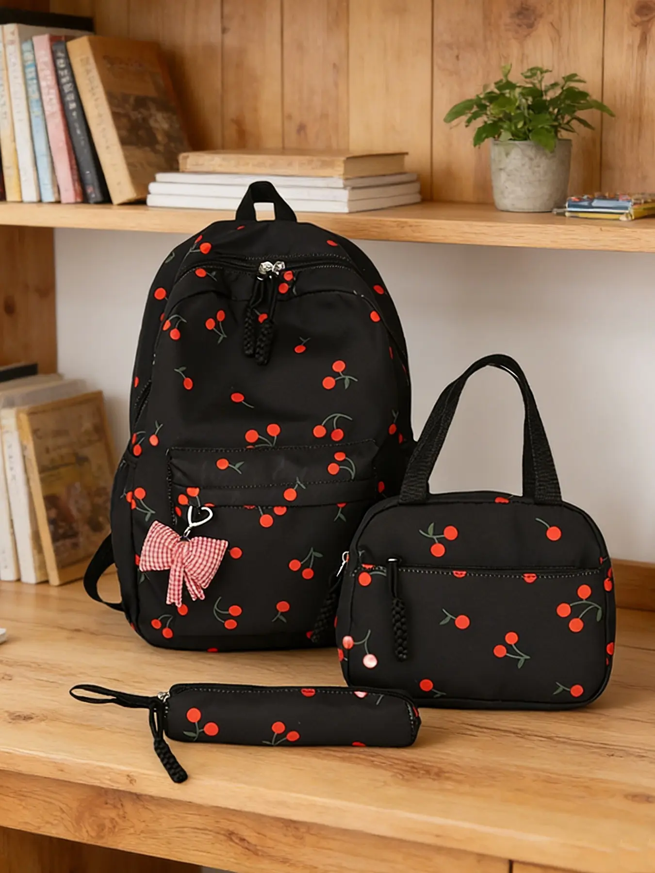 3pcs  Lightweight backpack with large capacity printed women's backpack zipper closure, fashionable and versatile, suitable for daily commuting, students, school, campus, women's backpack