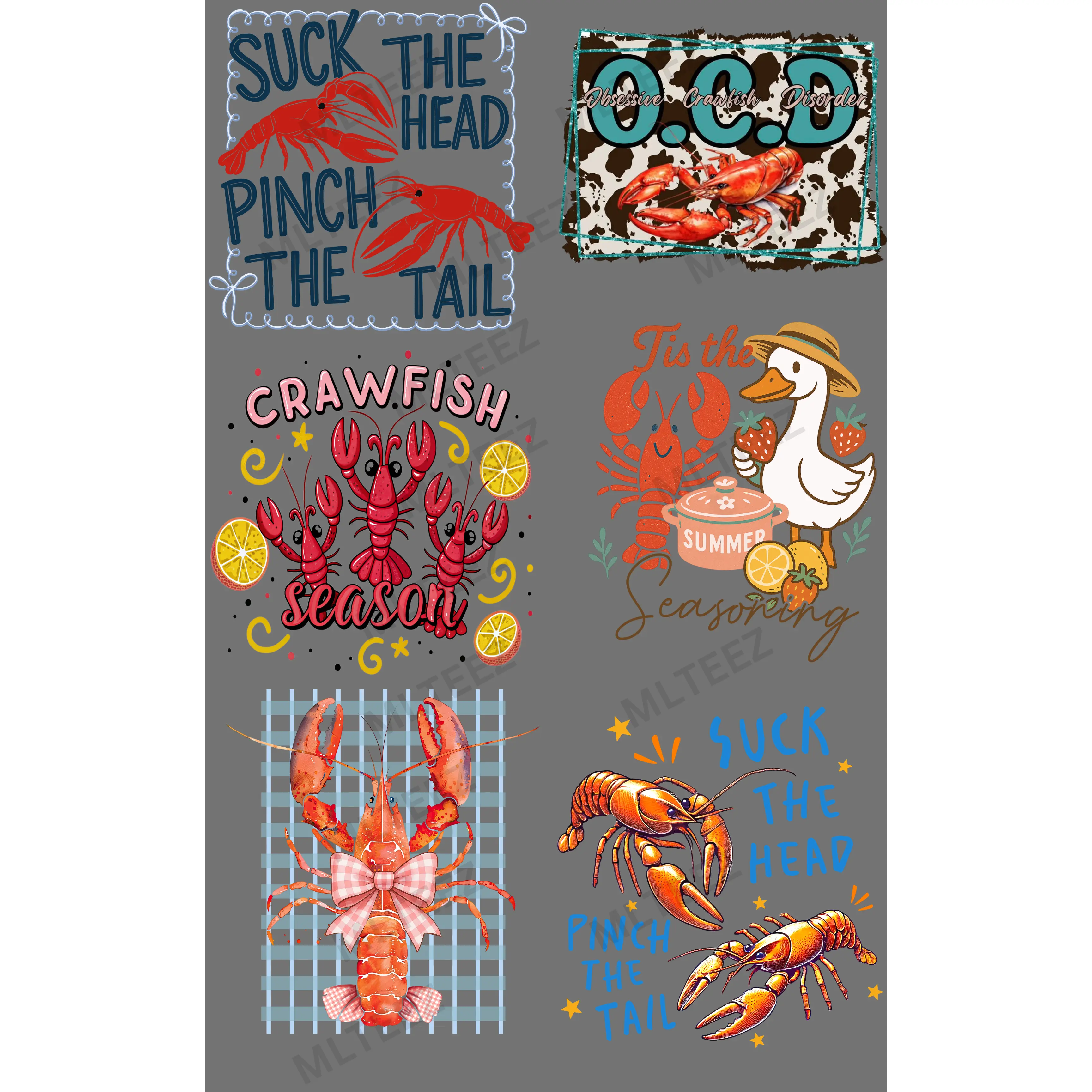 PINCH THE TAIL (1) PREMADE GANGSHEET - 22X36 DTF TRANSFERS - DIRECT TO FILM