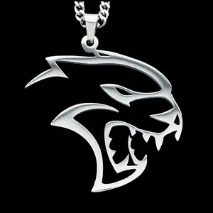 Hellcat Necklace SRT - 1.5" Mirror Polished Stainless Steel Pendant with Laser Carved Design & Rust Resistant Choice of Chain Free Gift Included